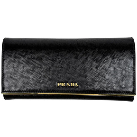 Prada Logo Bifold Wallet Leather Nero