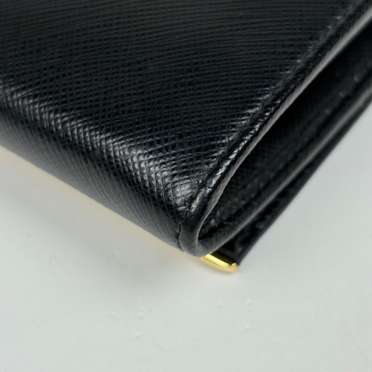 Prada Logo Bifold Wallet Leather Nero — view 3