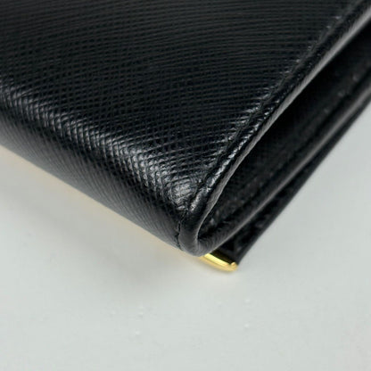Prada Logo Bifold Wallet Leather Nero — view 3
