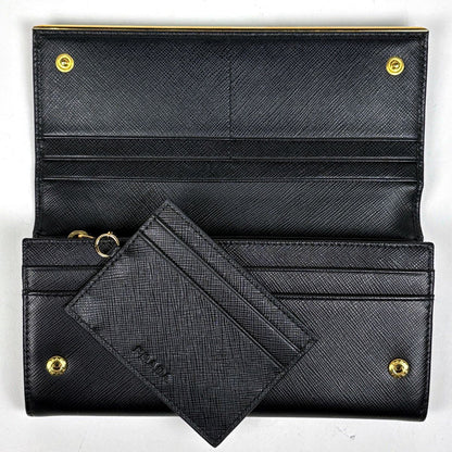 Prada Logo Bifold Wallet Leather Nero — view 8