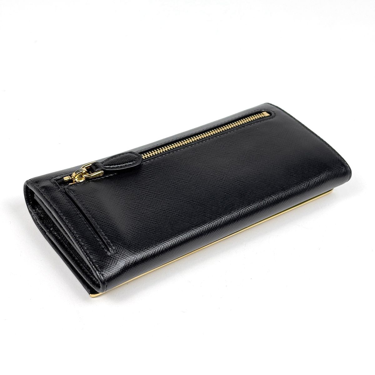 Prada Logo Bifold Wallet Leather Nero — view 2