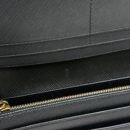 Prada Logo Bifold Wallet Leather Nero — view 4