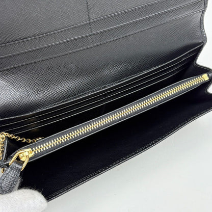 Prada Logo Bifold Wallet Leather Nero — view 5