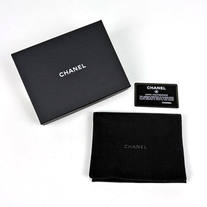 Chanel CC Logo Trifold Wallet Quilted Caviar Leather Black — view 8
