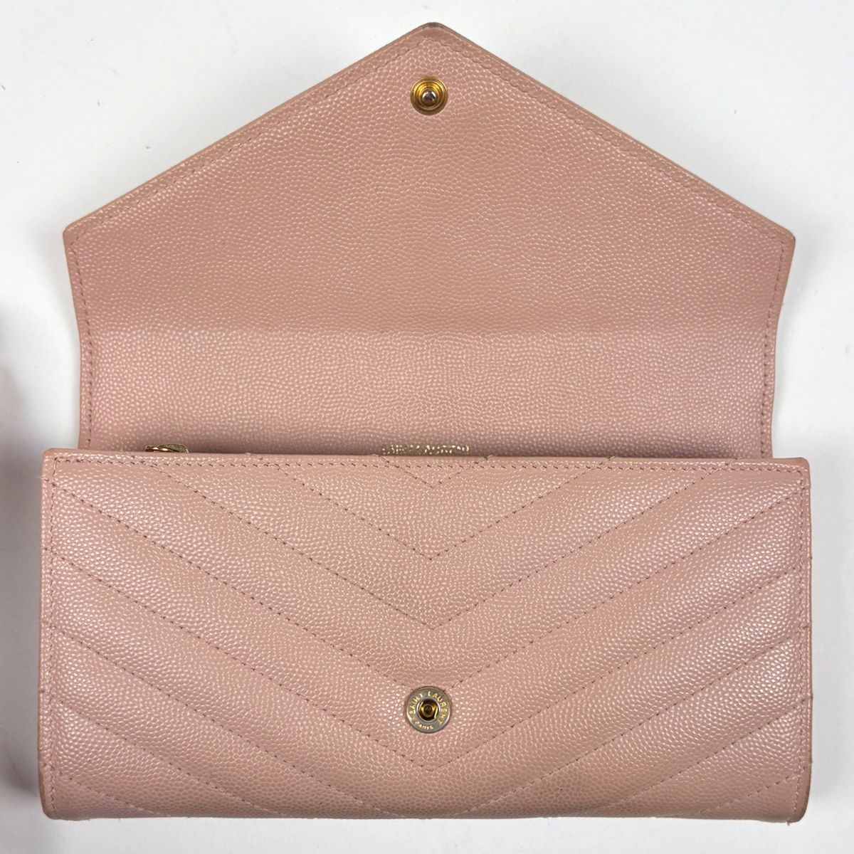 Saint Laurent Logo Bifold Wallet Leather Pink — view 8