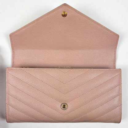 Saint Laurent Logo Bifold Wallet Leather Pink — view 8