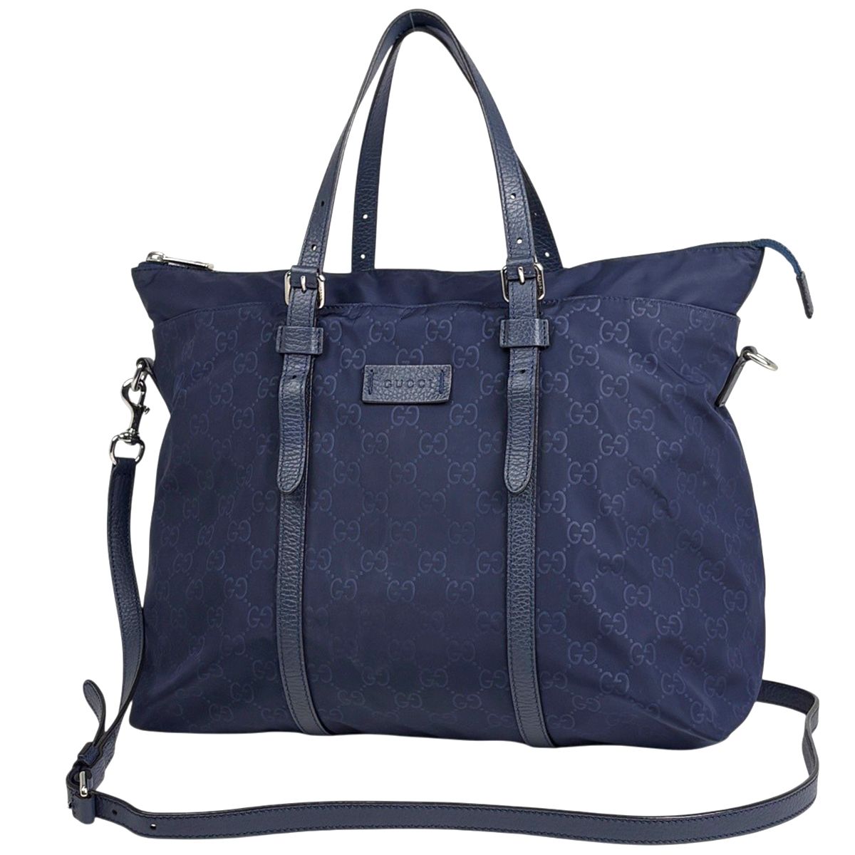 Gucci GG Pattern Tote 2-Way Nylon Blue