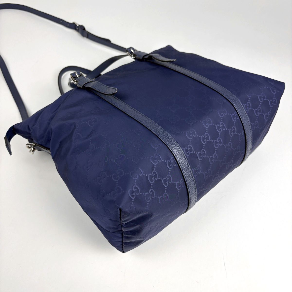 Gucci GG Pattern Tote 2-Way Nylon Blue — view 2
