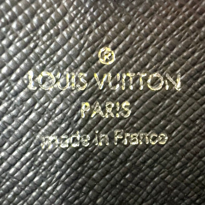 Louis Vuitton Zippy Coin Purse Taiga Ardoise Leather Black Wallet Silver — view 4