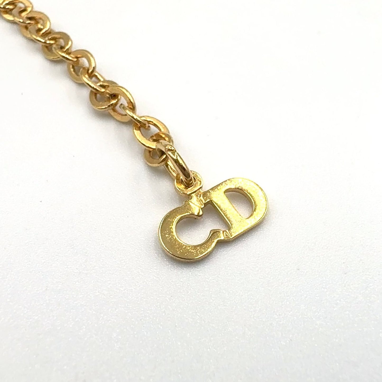 Dior CD Logo Oval Frame Gold Plated Necklace — view 5