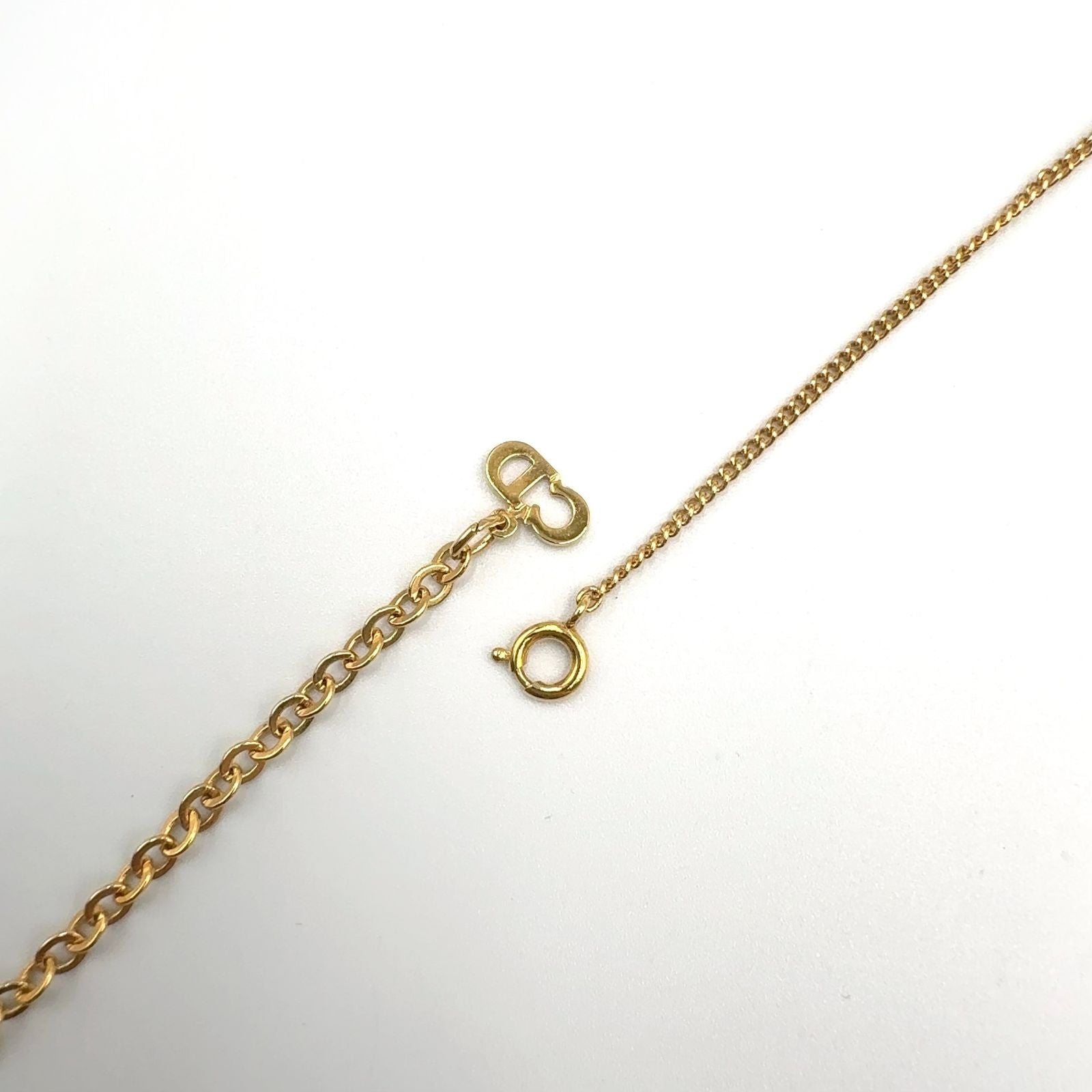 Dior CD Logo Oval Frame Gold Plated Necklace — view 8