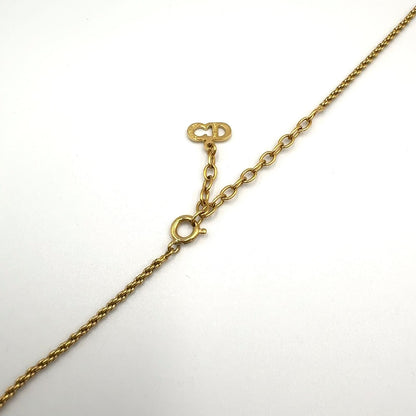 Dior Double Strand Drop Rhinestone Faux Pearl Gold Necklace — view 7