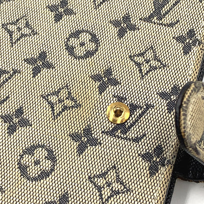 Louis Vuitton Monogram Mini Agenda PM Leather Canvas Navy Notebook Cover Gold — view 6