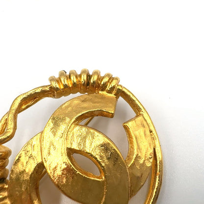 Chanel CC Logo Gold Plated Brooch — view 4