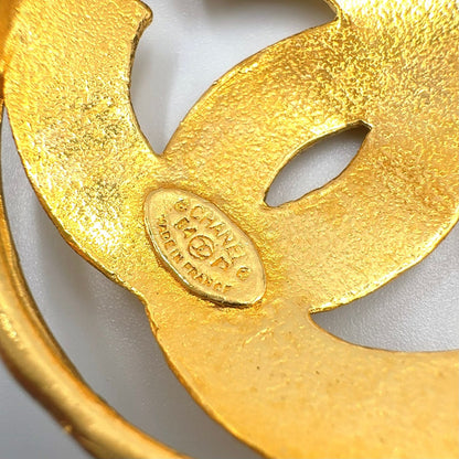 Chanel CC Logo Gold Plated Brooch — view 3