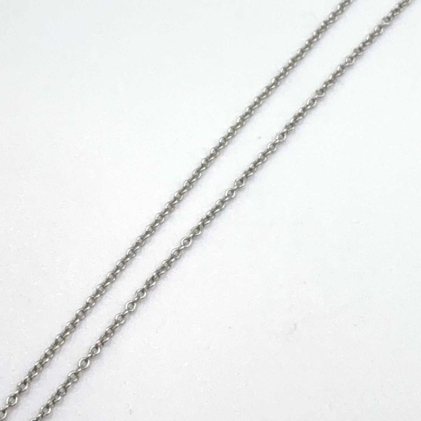 Tiffany & Co Floral Key Diamond Charm Platinum White Gold Necklace — view 6
