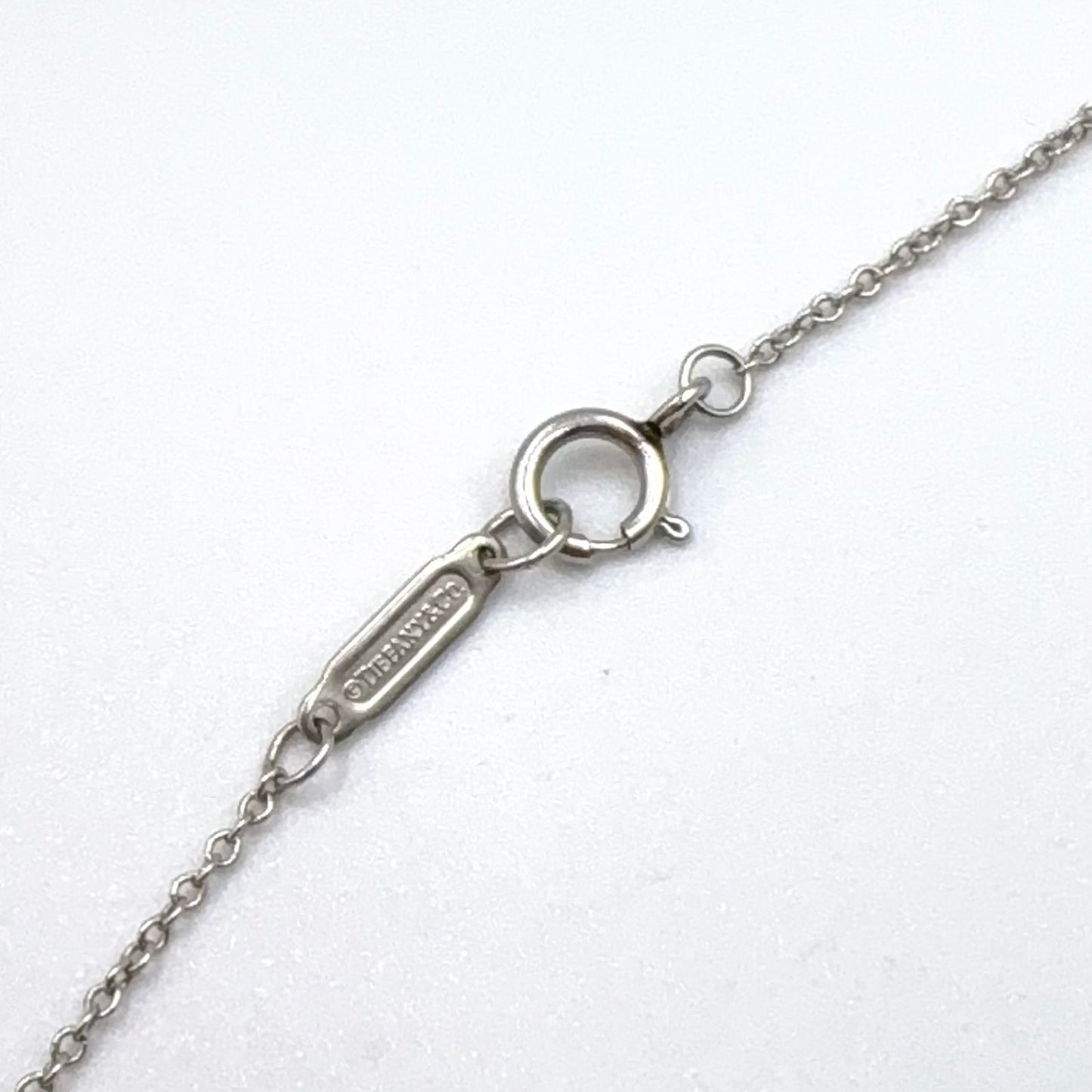 Tiffany & Co Floral Key Diamond Charm Platinum White Gold Necklace — view 7