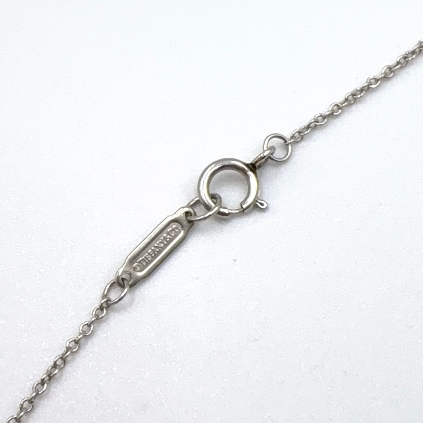 Tiffany & Co Floral Key Diamond Charm Platinum White Gold Necklace — view 7