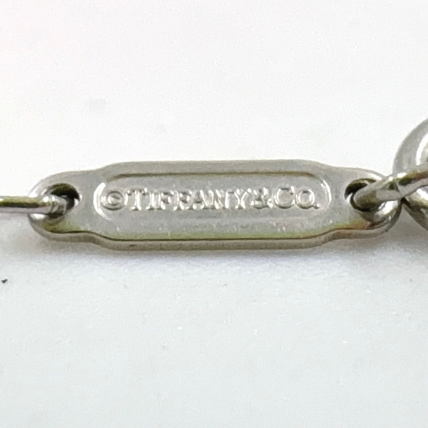 Tiffany & Co Floral Key Diamond Charm Platinum White Gold Necklace — view 4