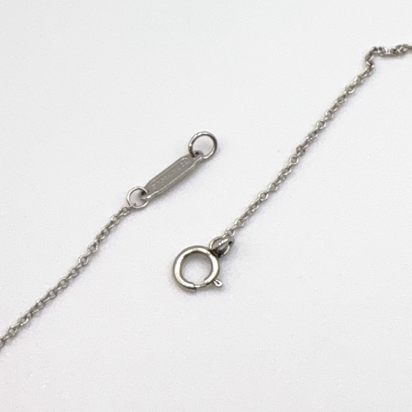 Tiffany & Co Floral Key Diamond Charm Platinum White Gold Necklace — view 8