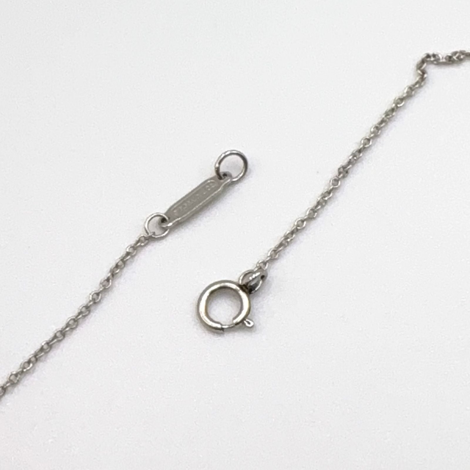 Tiffany & Co Floral Key Diamond Charm Platinum White Gold Necklace — view 8