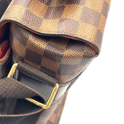 Louis Vuitton Broadway Damier Ebene Leather Brown Shoulder Bag Gold — view 6