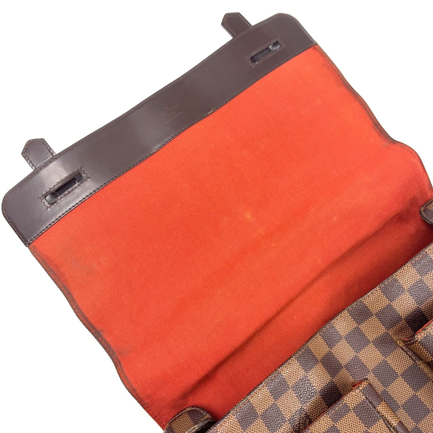 Louis Vuitton Broadway Damier Ebene Leather Brown Shoulder Bag Gold — view 8