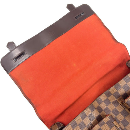 Louis Vuitton Broadway Damier Ebene Leather Brown Shoulder Bag Gold — view 8