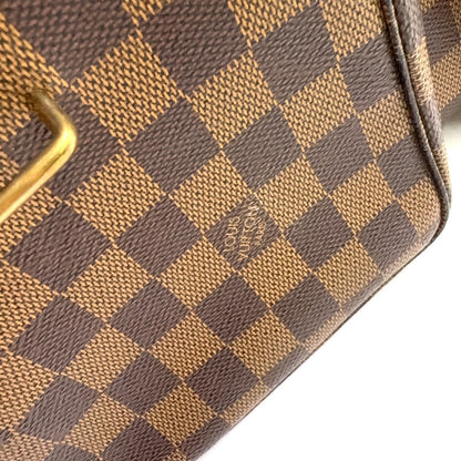 Louis Vuitton Broadway Damier Ebene Leather Brown Shoulder Bag Gold — view 5