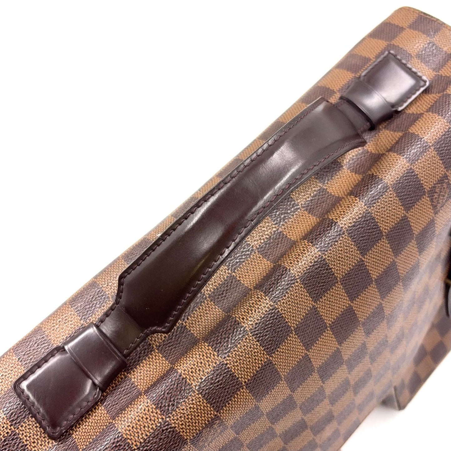 Louis Vuitton Broadway Damier Ebene Leather Brown Shoulder Bag Gold — view 7