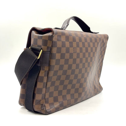 Louis Vuitton Broadway Damier Ebene Leather Brown Shoulder Bag Gold — view 3