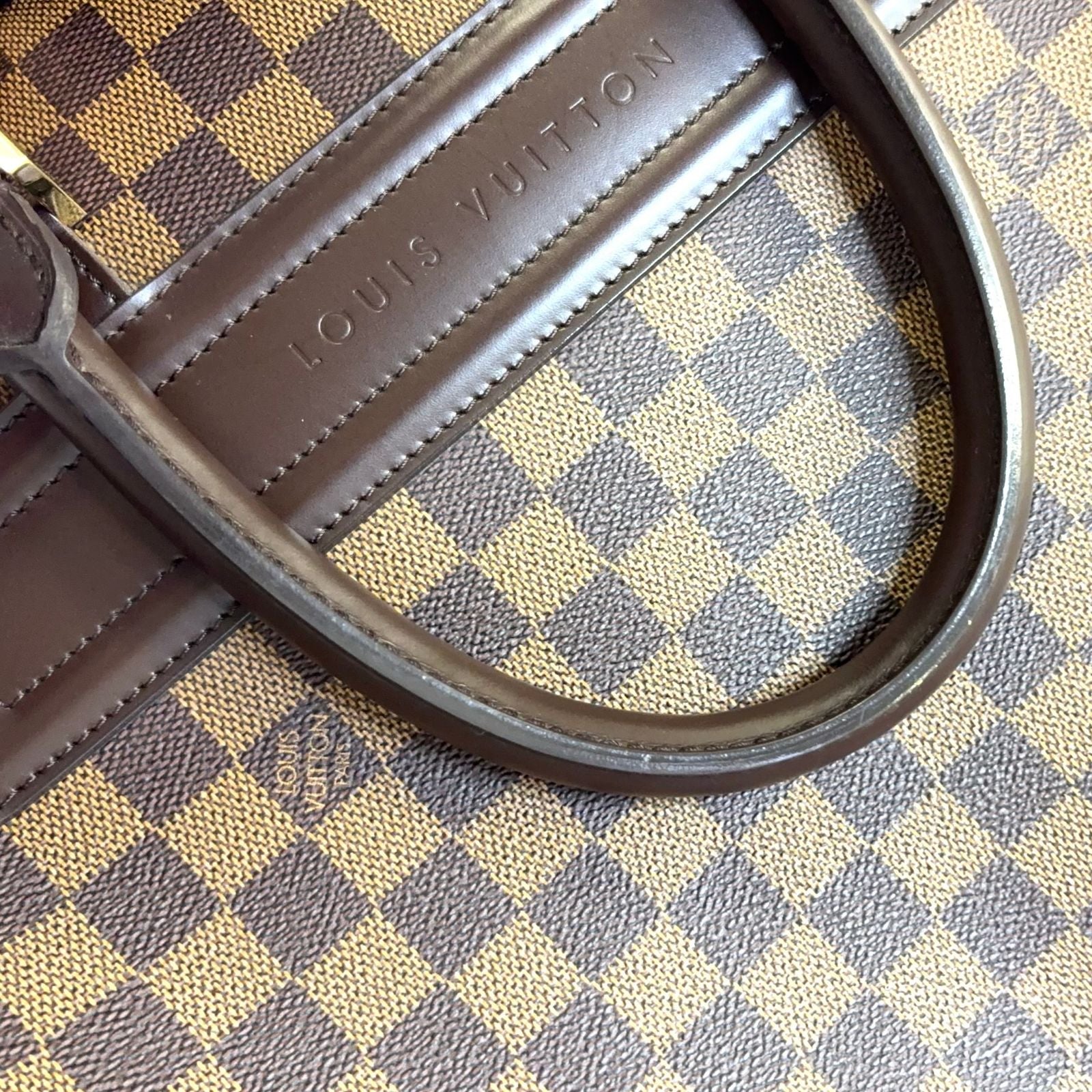 Louis Vuitton Nolita 24 Damier Ebene Leather Brown Handbag Gold — view 6