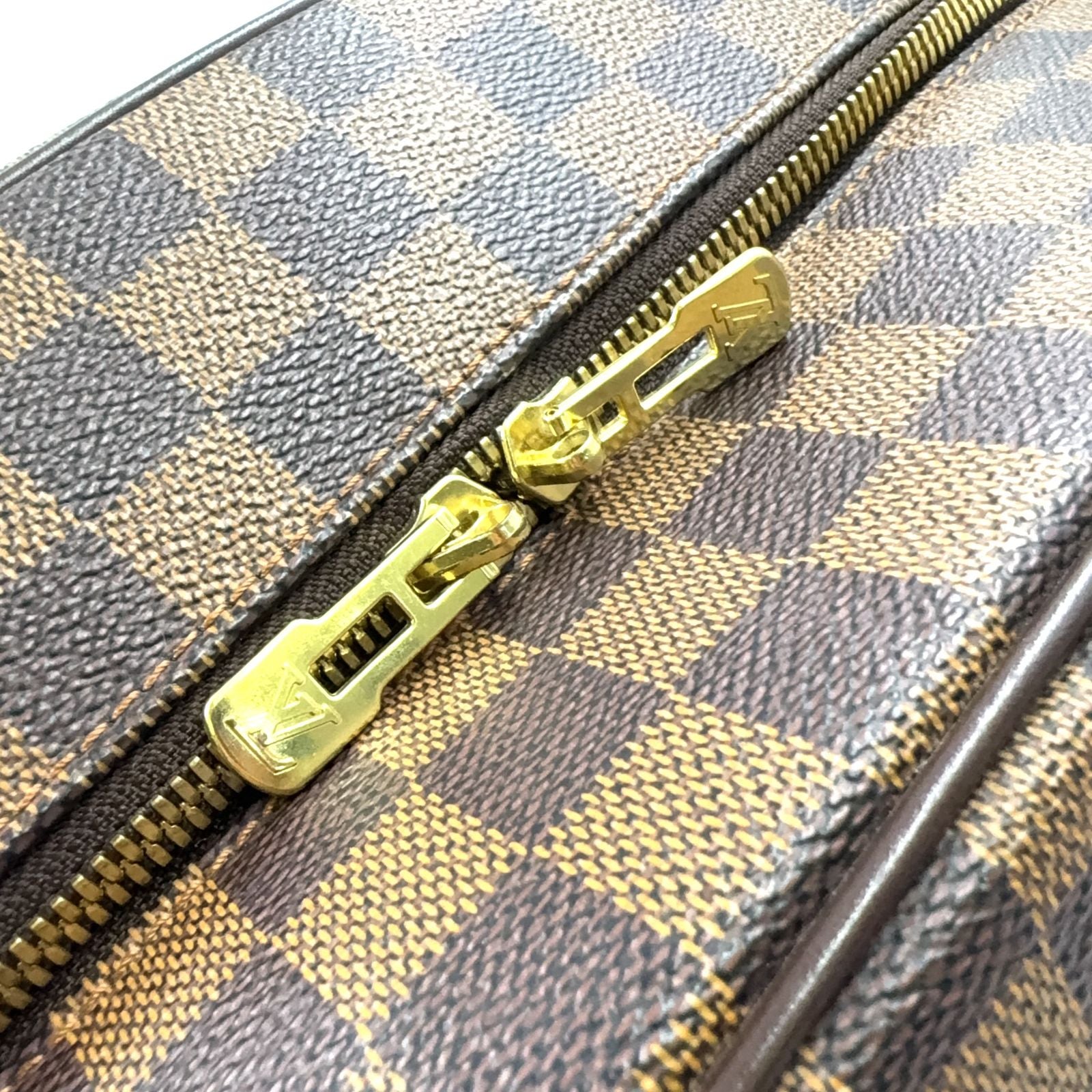Louis Vuitton Nolita 24 Damier Ebene Leather Brown Handbag Gold — view 7