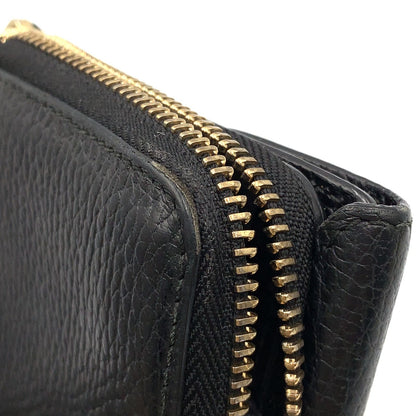 Gucci Interlocking Trifold Leather Black Wallet Gold — view 8