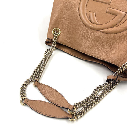 Gucci Soho Interlocking Chain Shoulder Bag Leather Black — view 5