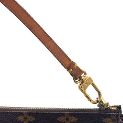 Louis Vuitton Pochette Monogram Leather Brown Handbag Gold — view 7
