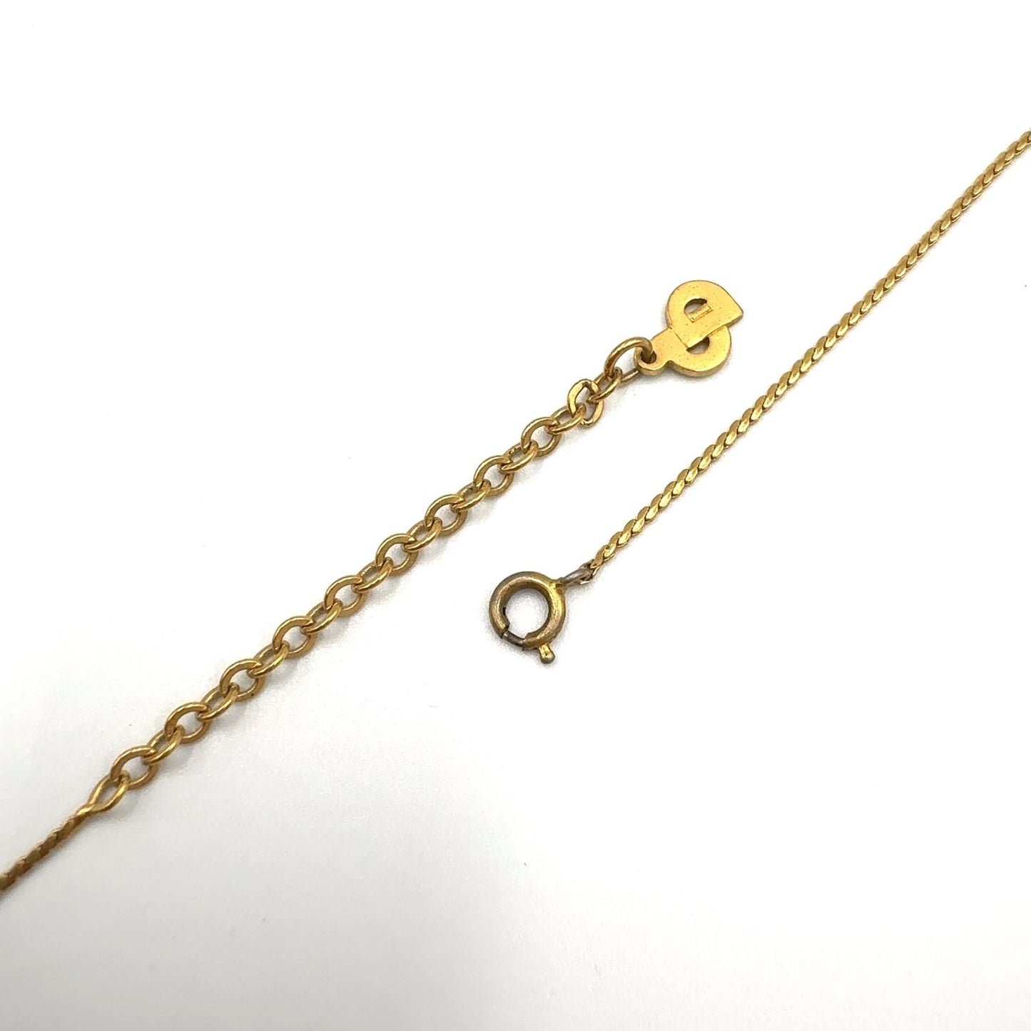 Dior CD Logo Rhinestone Gold Necklace — view 8