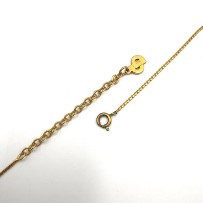 Dior CD Logo Rhinestone Gold Necklace — view 8