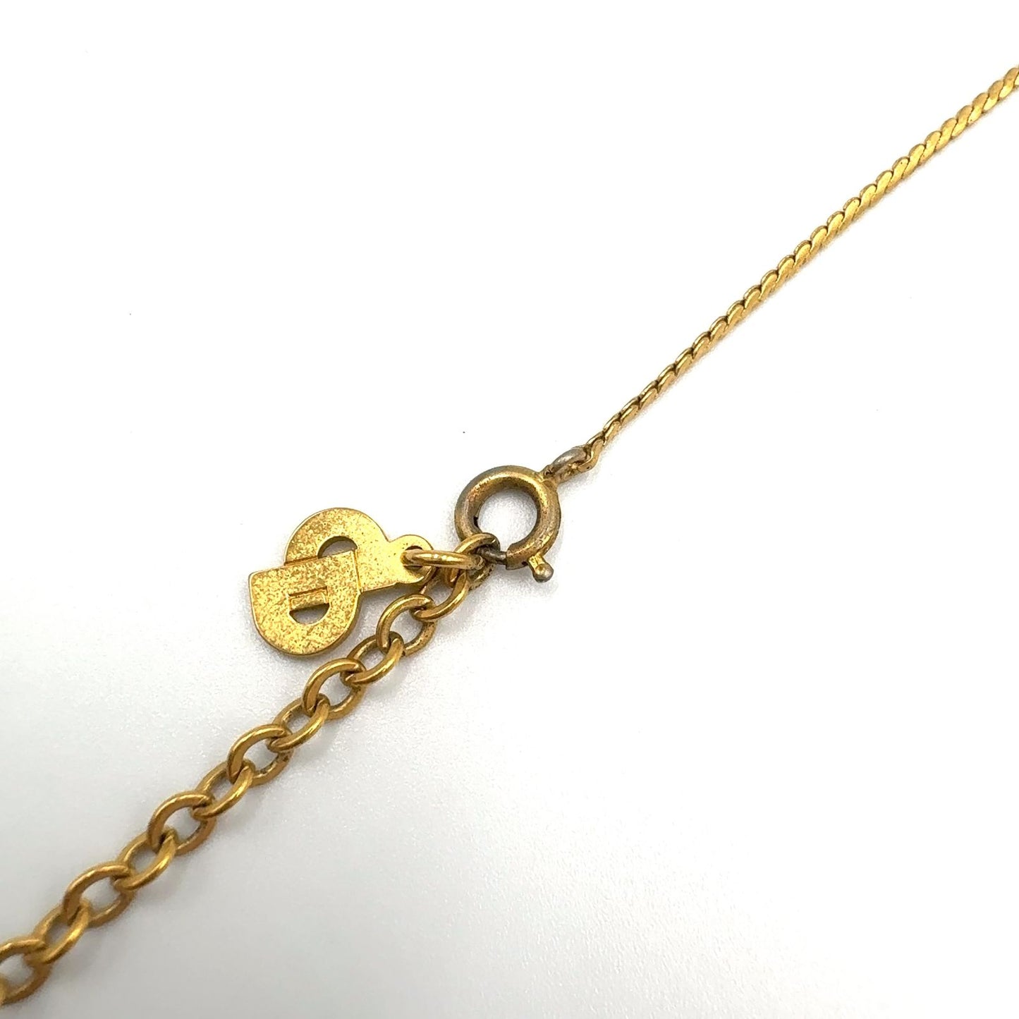 Dior CD Logo Rhinestone Gold Necklace — view 7