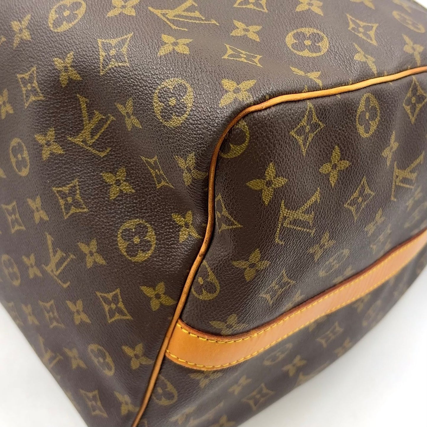 Louis Vuitton Keepall Bandouliere 60 Monogram Leather Brown Boston Bag Gold — view 8