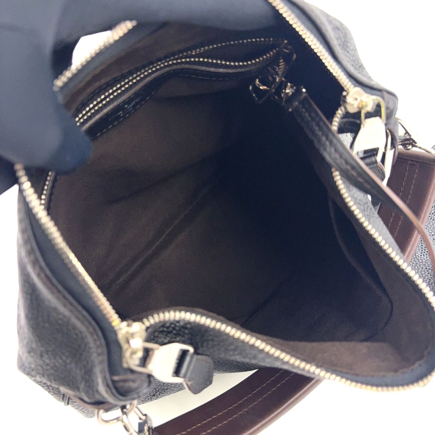 Louis Vuitton Selene PM Noir Mahina 2-Way Shoulder Leather Dark Brown Black — view 3