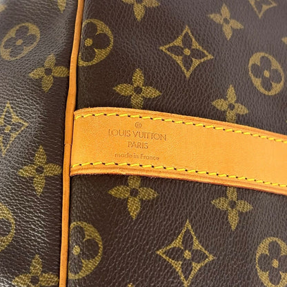 Louis Vuitton Keepall Bandouliere 60 Monogram Leather Brown Boston Bag Gold — view 4