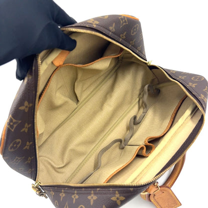 Louis Vuitton Deauville Bowling Vanity Monogram Leather Brown Handbag Gold — view 3