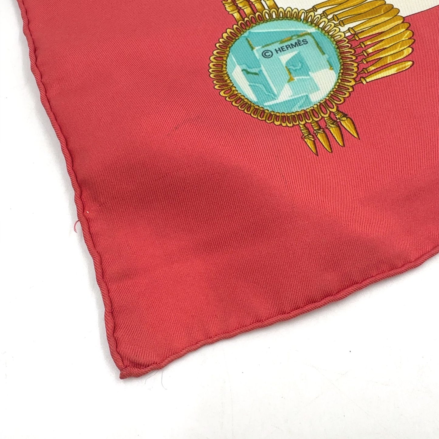 Hermes Carre 90 Mexico Silk Blue White Red Scarf — view 4