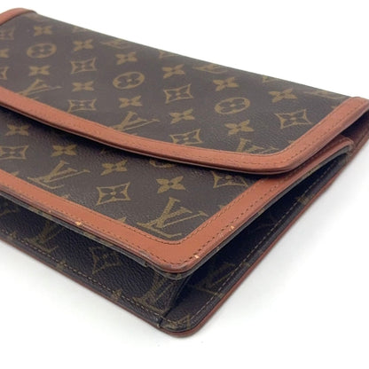 Louis Vuitton Pochette Dam GM Monogram Leather Brown Clutch Gold — view 6