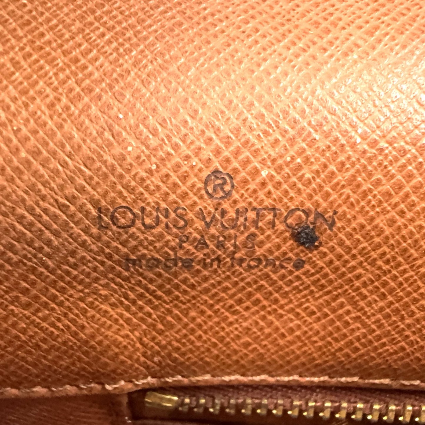 Louis Vuitton Pochette Dam GM Monogram Leather Brown Clutch Gold — view 4