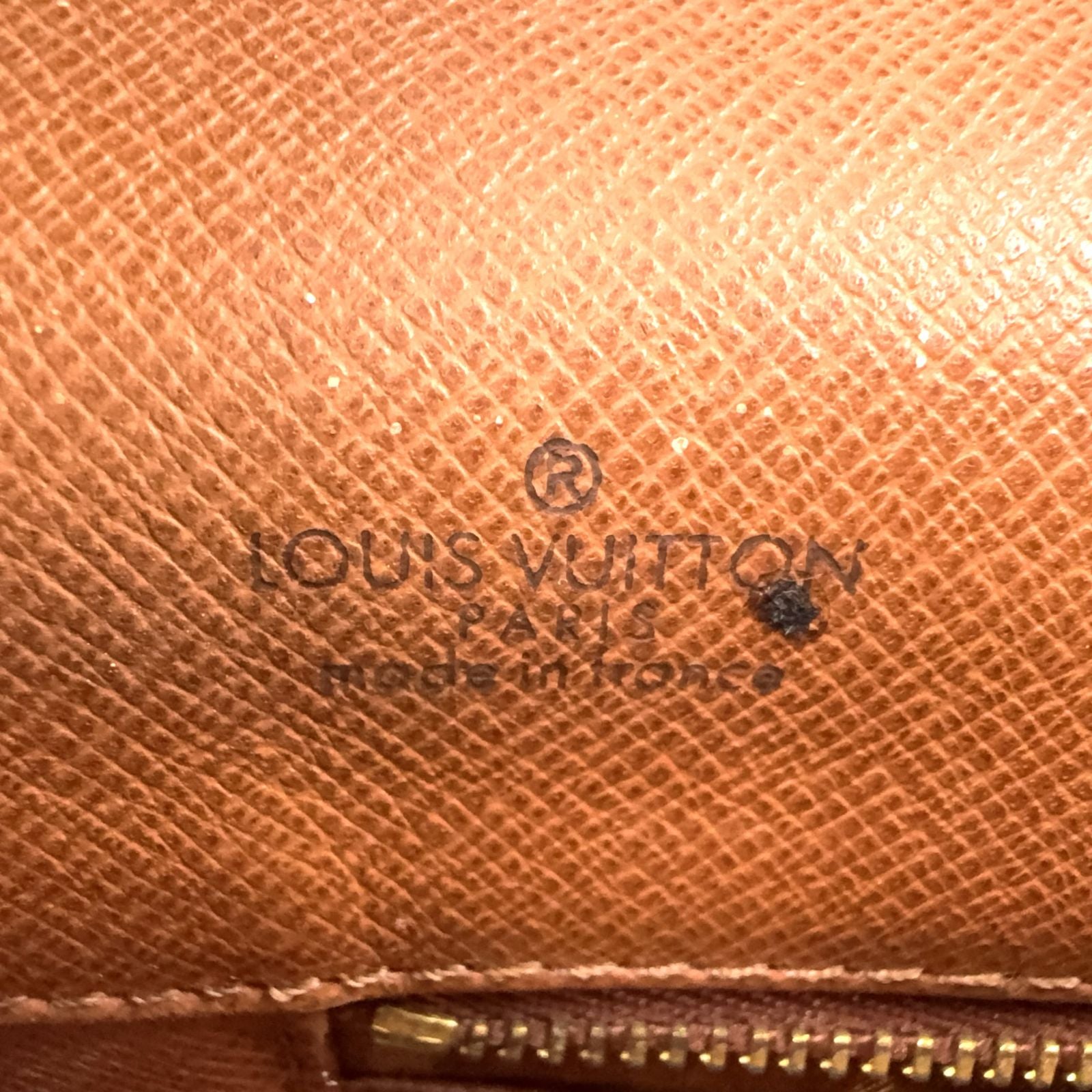 Louis Vuitton Pochette Dam GM Monogram Leather Brown Clutch Gold — view 4