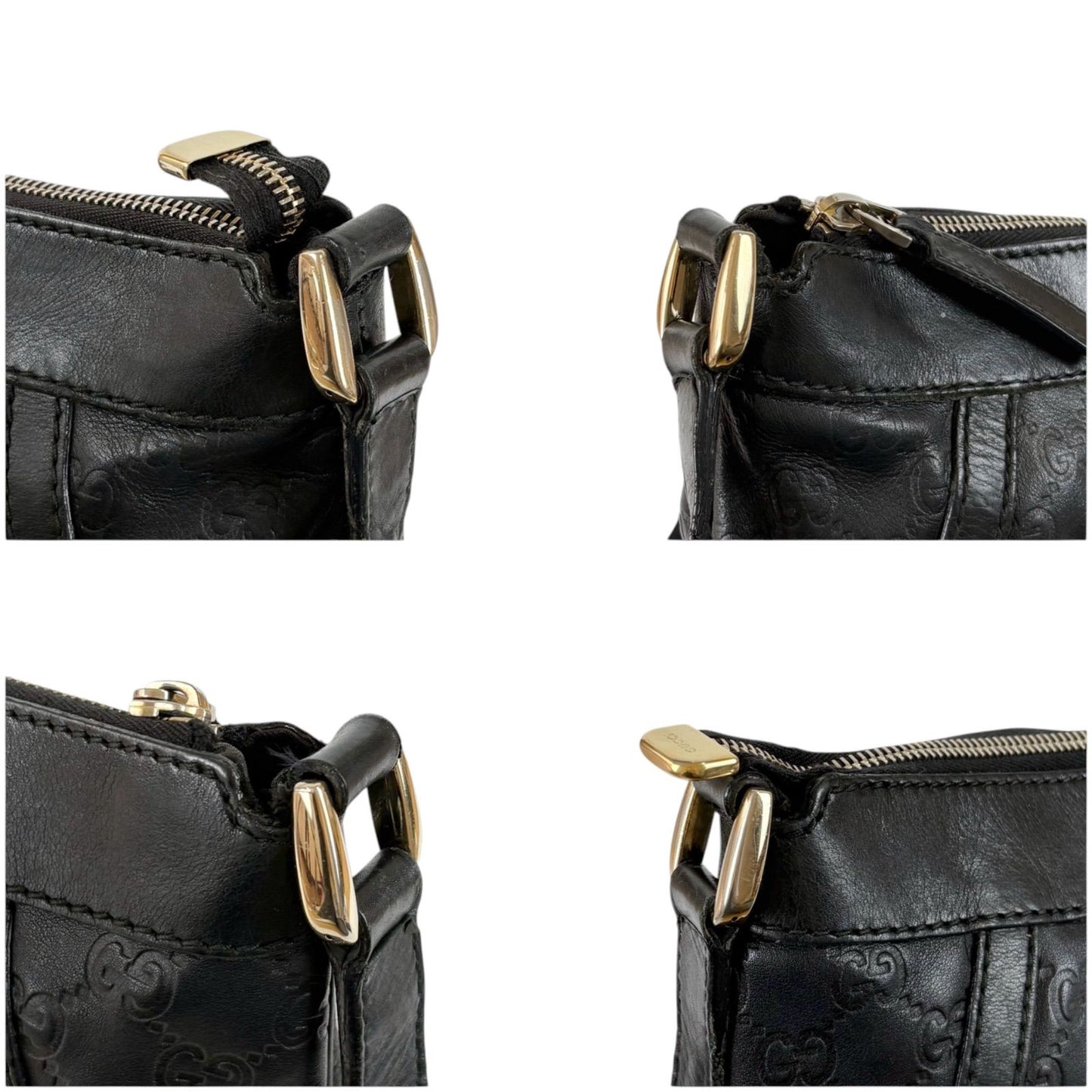 Gucci Abbey Line Cross Belt Bag Guccissima Leather Black — view 5