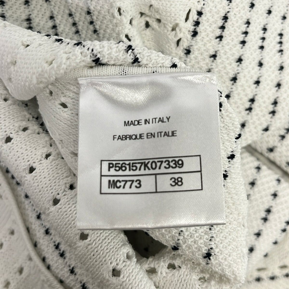 Chanel Mini Skirt 38 M White Black Waist Togo M Border — view 5