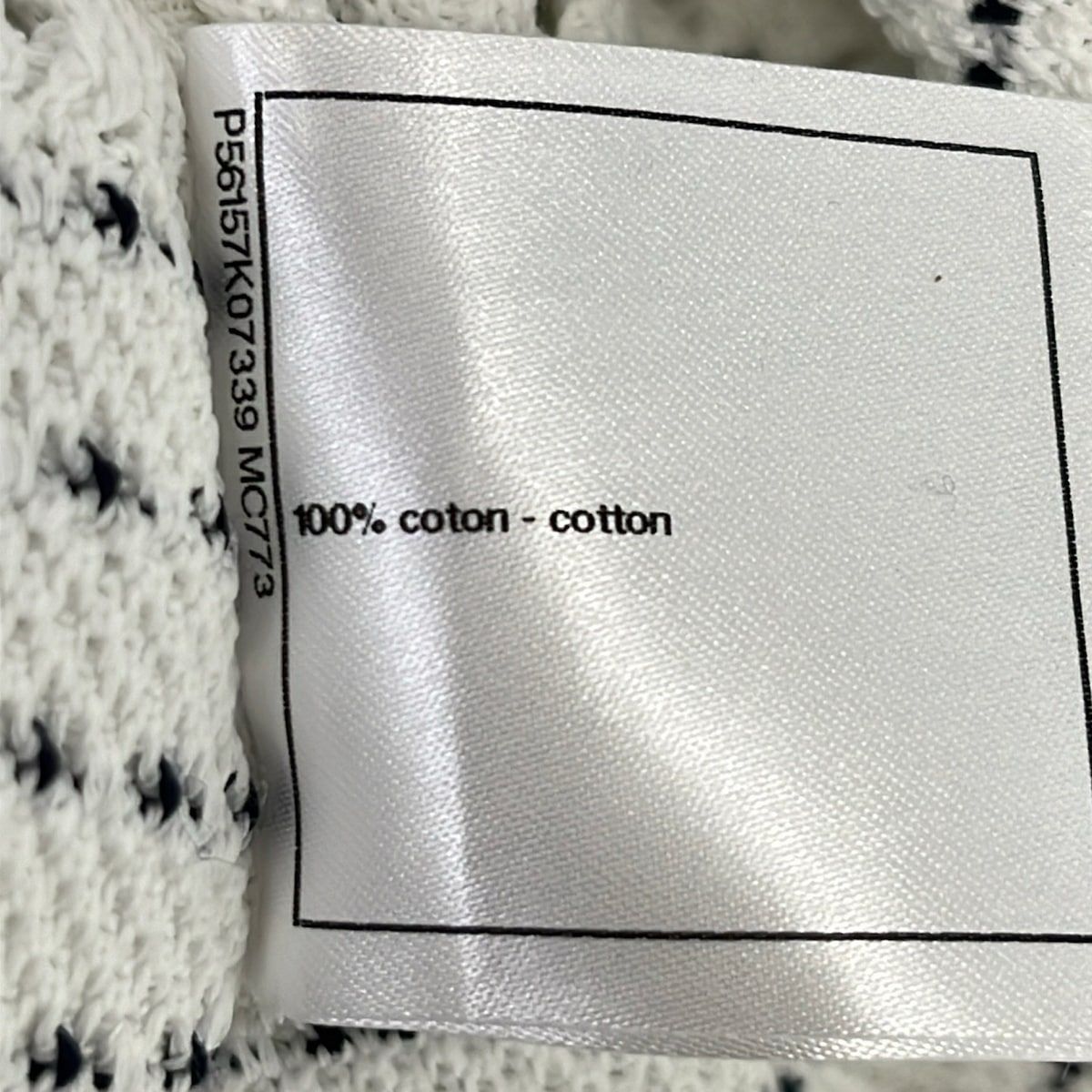 Chanel Mini Skirt 38 M White Black Waist Togo M Border — view 4